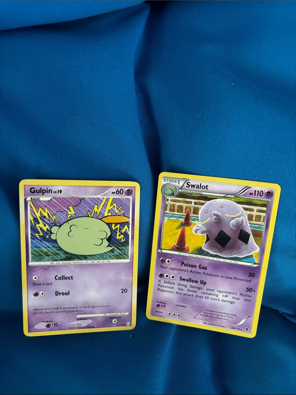 Pokémon Cards Gulpin HP 60 Swalot HP 110 Psychic Type Pokemon 2009 2014 NWOTS
